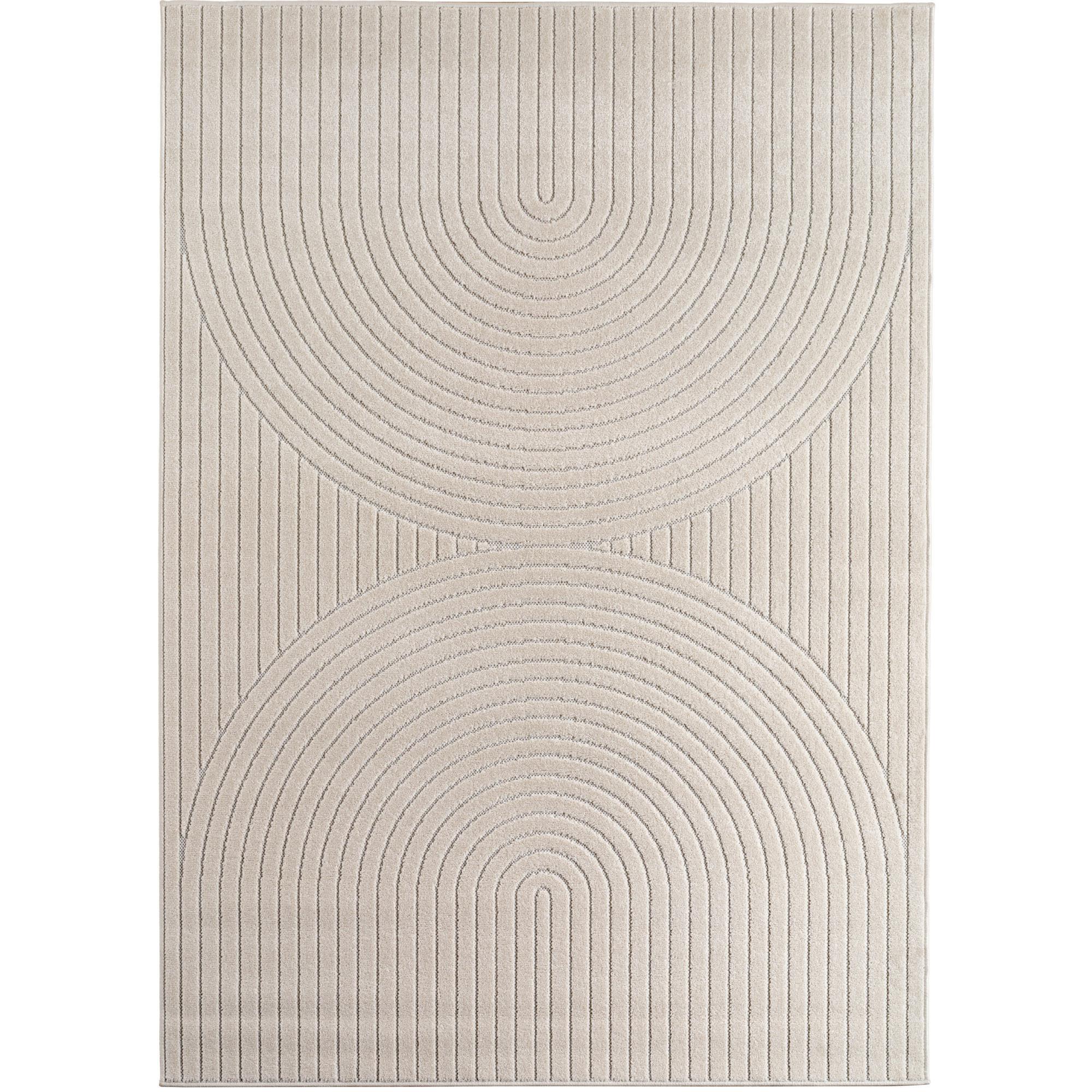 TEPPICH Outdoor ENGADIN in Creme, im Skandi-Stil mit 3D-Design, 240 x 340 cm - Beige, Textil (240/340cm) - KADIMA DESIGN