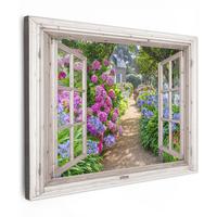 LEINWANDBILD Hortensie - Durchsichtig - Blumen - Sommer - Lila - Weg Wandbild 40x30 cm - Lila, Textil (40/30cm) - MuchoWow