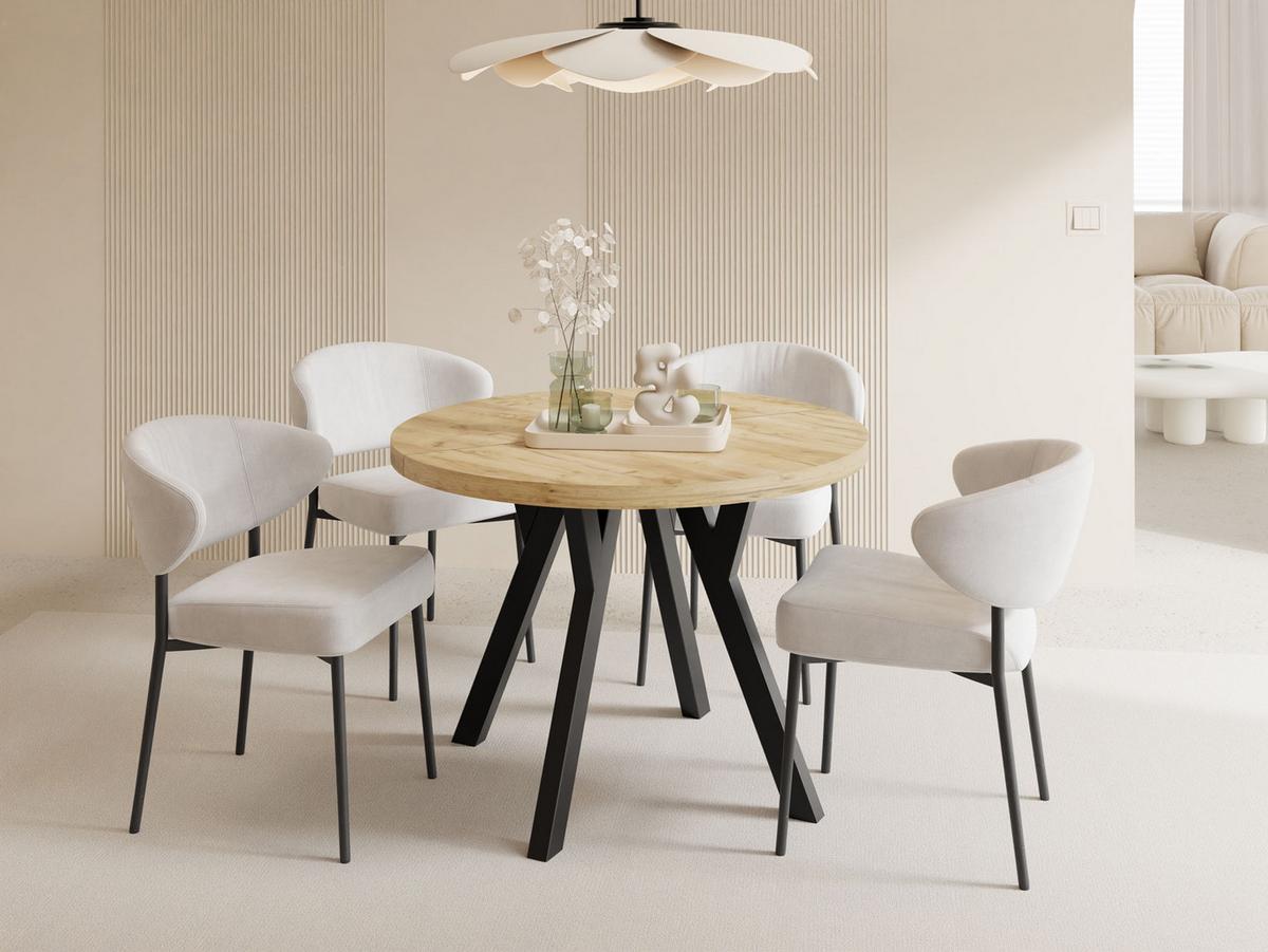 ESSTISCH Twixy XXL groß rund oval ausziehbar, Eiche Hell Braun 100-300/100/76 cm - Eiche Wotan/Schwarz, Holz/Holzwerkstoff (100/300/76cm) - WFL GROUP