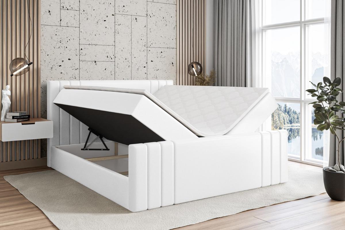 BOXBETT CELESTIA-Z - 140x200 cm - H3 - Weiß Hochglanz - Weiß Hochglanz, Holzwerkstoff (140/200cm) - ALTDECOR