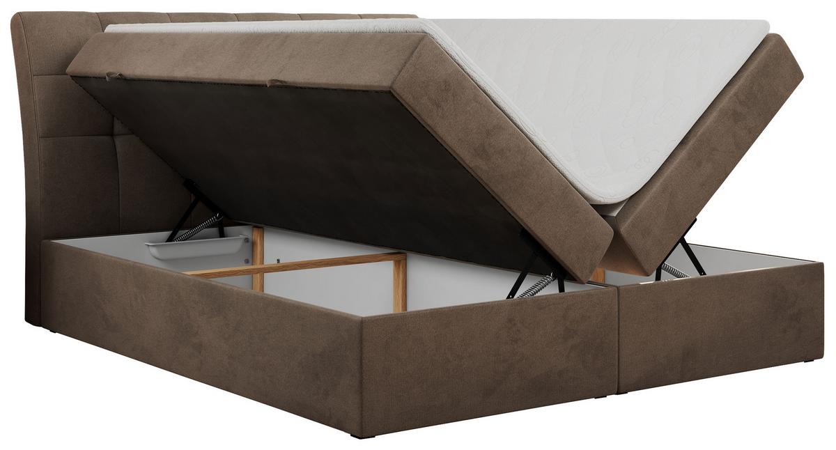 BOXBETT DIEGOS 180/200 Braun Velvet - H4 - Braun, Holz/Textil (180/200cm) - MKS
