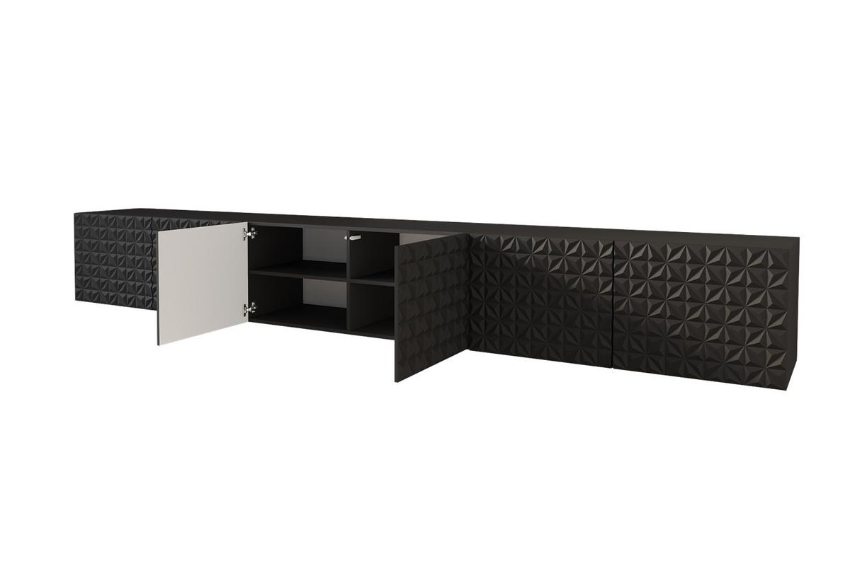 LOWBOARD VIRA-W 3x100x40x40 cm - Schwarz - Schwarz, Holzwerkstoff (300/40/40cm) - ALTDECOR