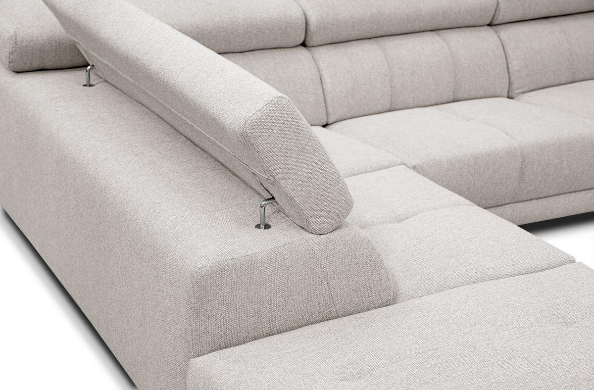 ECKSOFA MORELLO 5-Sitzer, creme - Creme/Schwarz, Holzwerkstoff/Textil (158/269cm) - Wozimo