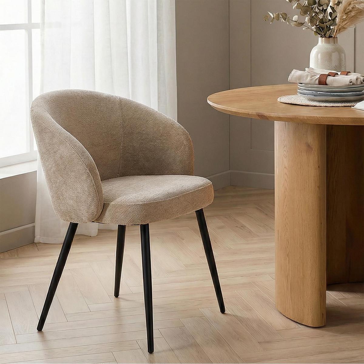 ESSZIMMERSTÜHLE KURSI 2er-Set beige - Beige, Textil (57/77/60cm) - IDIMEX