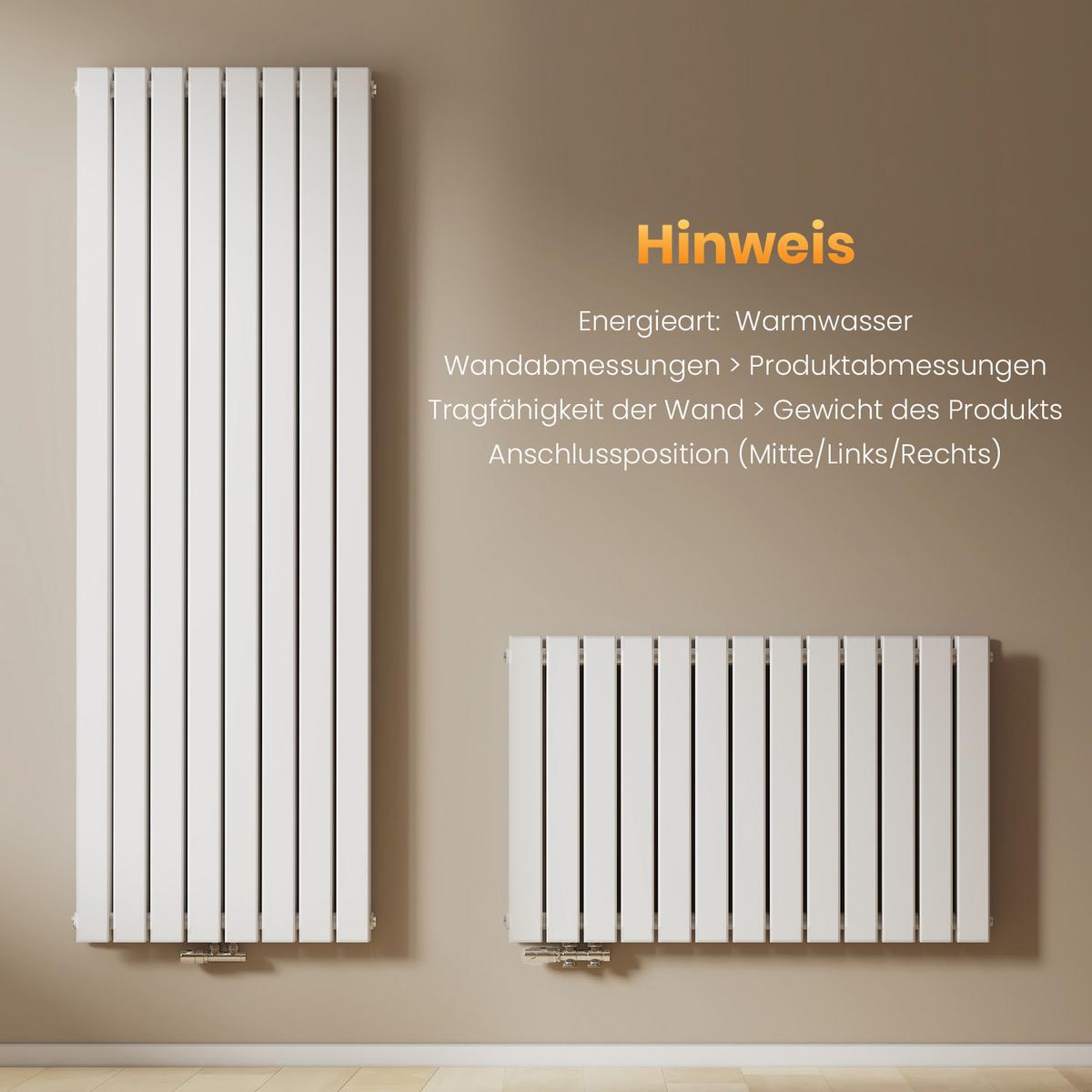 HEIZKÖRPER Flachheizkörper Weiß 63/100/5,2 cm - Weiß, Metall (100/63/4.9cm) - EMKE