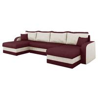 ECKSOFA Kris U - Schwarz/Dunkelrot, Holz/Kunststoff (304/80/140cm) - MIRJAN24