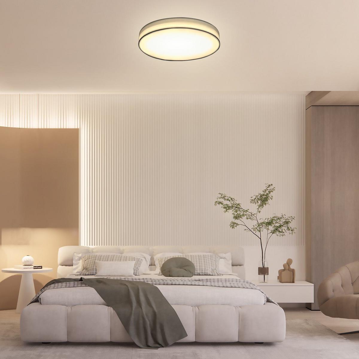 LED-DECKENLEUCHTE Alvira 30/30/6 cm - Weiß, Textil (30/30/6cm) - Nettlife