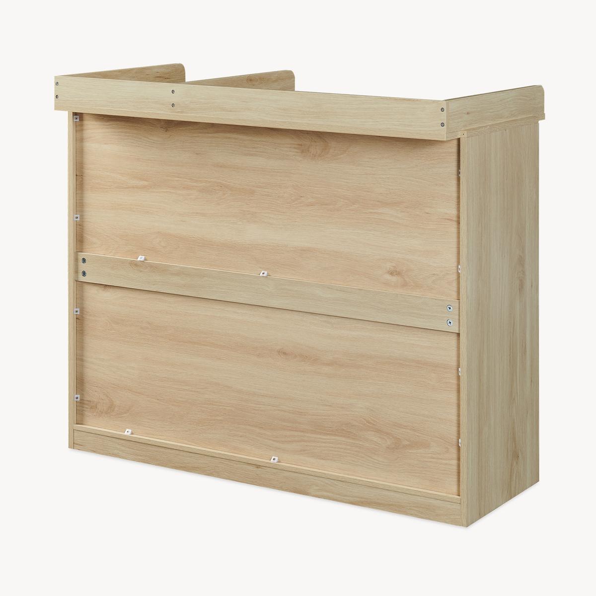 WICKELKOMMODE Beldinupp - Eichefarben/Grau, Holzwerkstoff (55/93/110cm) - [en.casa]