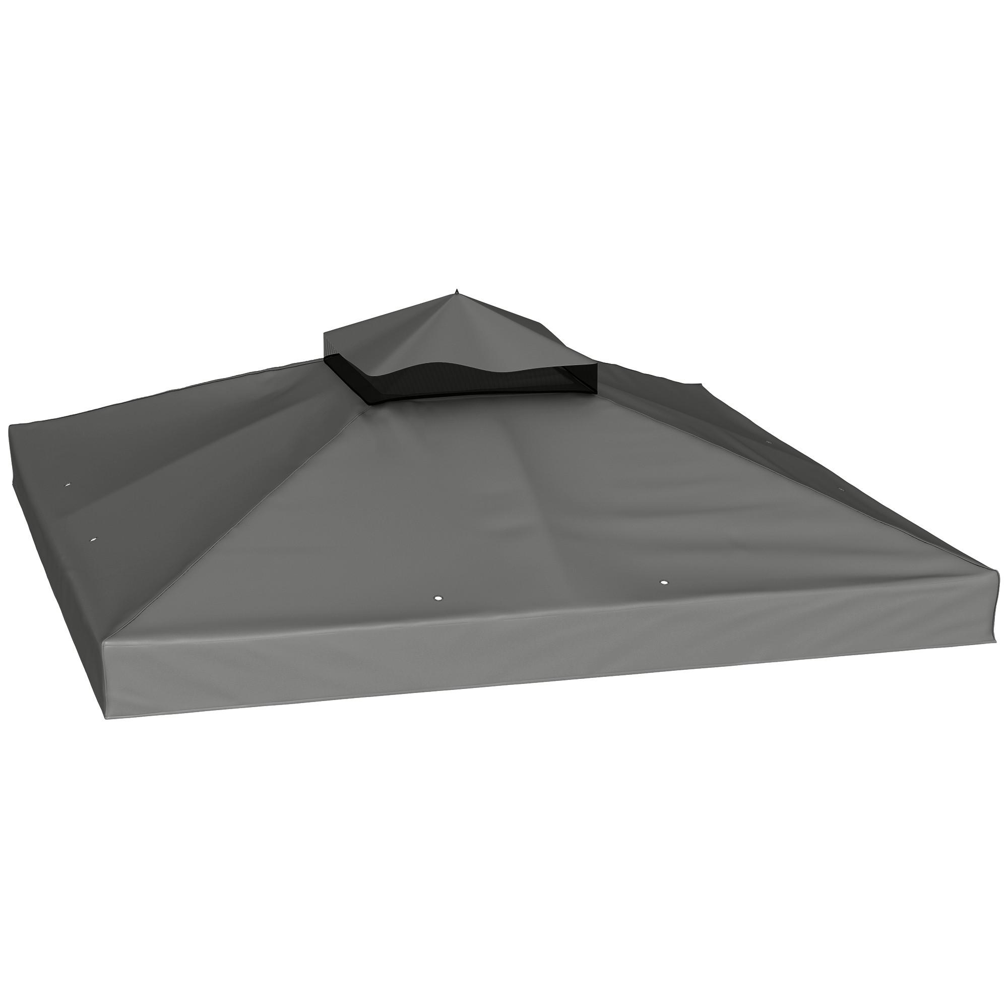 ERSATZDACH für Pavillon 3 x 3 m - Dunkelgrau, Kunststoff (300/1/300cm) - Outsunny