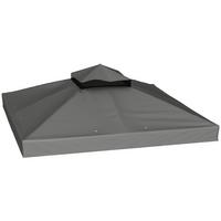 ERSATZDACH für Pavillon 3 x 3 m - Dunkelgrau, Kunststoff (300/1/300cm) - Outsunny