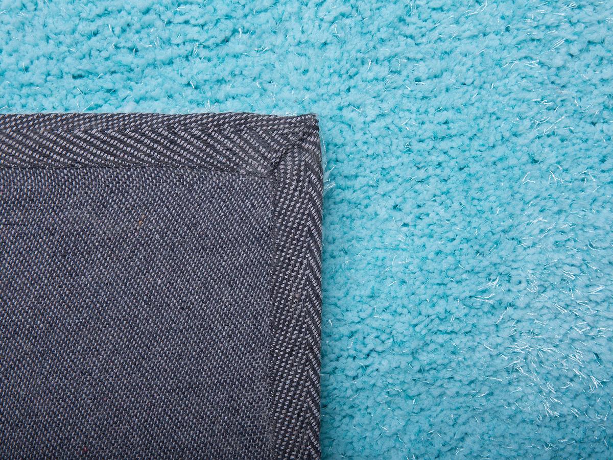 SHAGGY-TEPPICH Demre 140/140 cm - Blau, Kunststoff (140/140cm) - Beliani