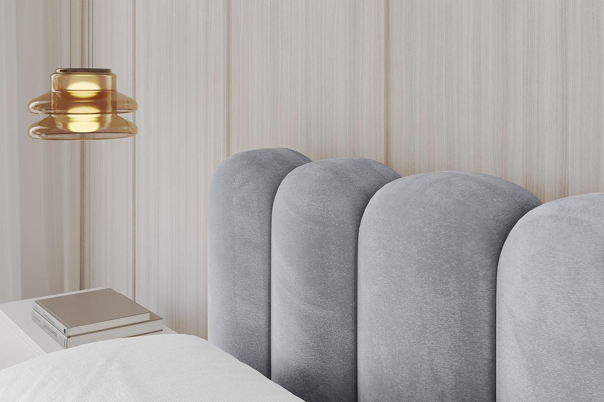 POLSTERBETT mit Bettkasten und Lattenrost, Bett mit Matratze H3/H4 - SENA-v1 180x200 Hellgrau - Hellgrau, Holzwerkstoff/Textil (180/200cm) - ALTDECOR