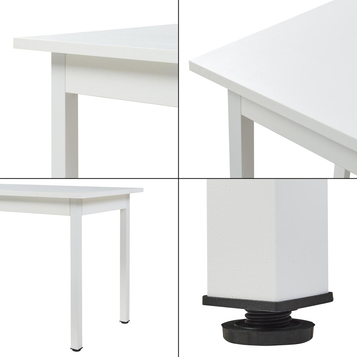 ESSTISCH Den Haag - Weiß, Holzwerkstoff/Metall (60/120/75cm) - [en.casa]