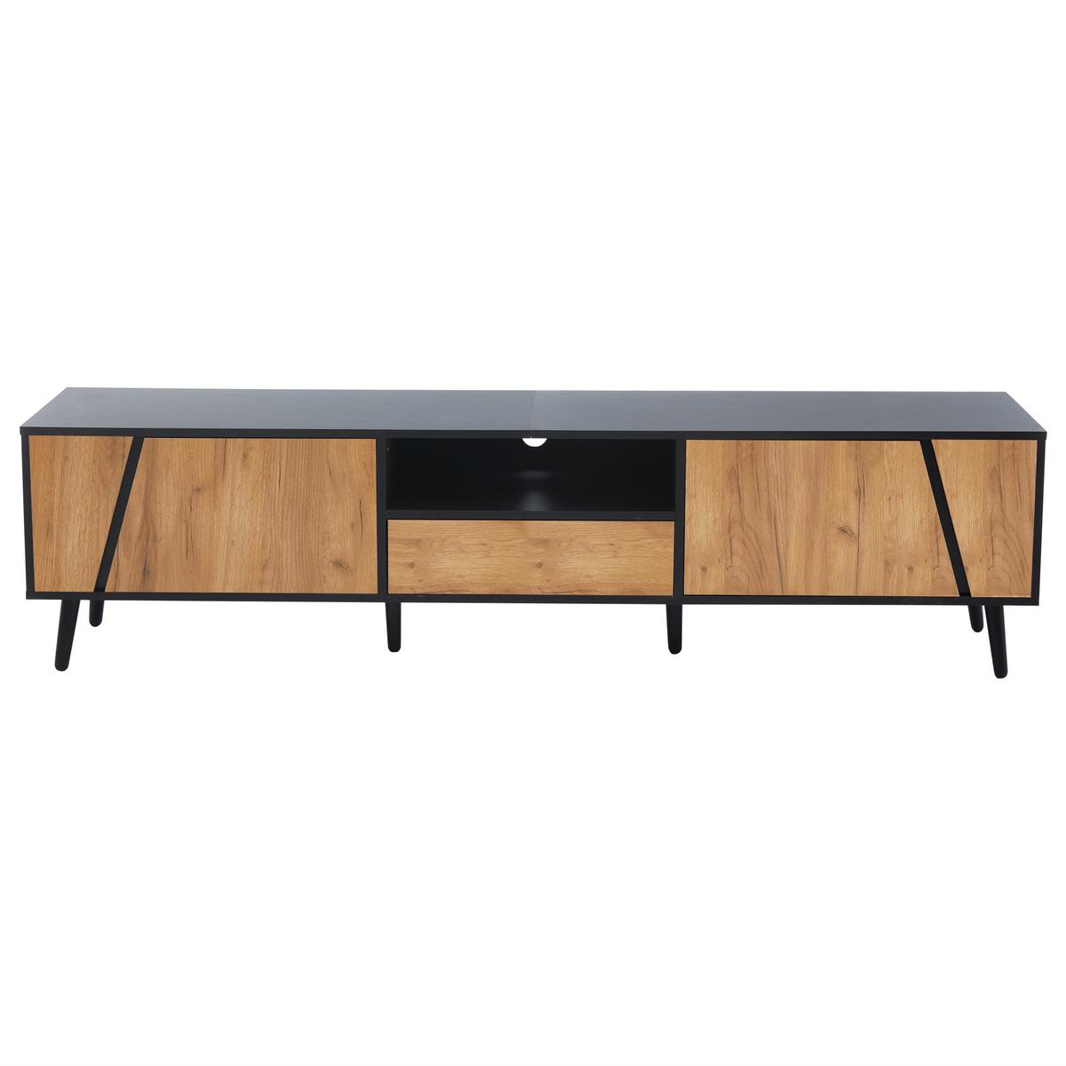 LOWBOARD Holzoptik mit Stauraum, 180/40/46cm - Buchefarben, Holzwerkstoff (180/46/40cm) - Urban Meuble