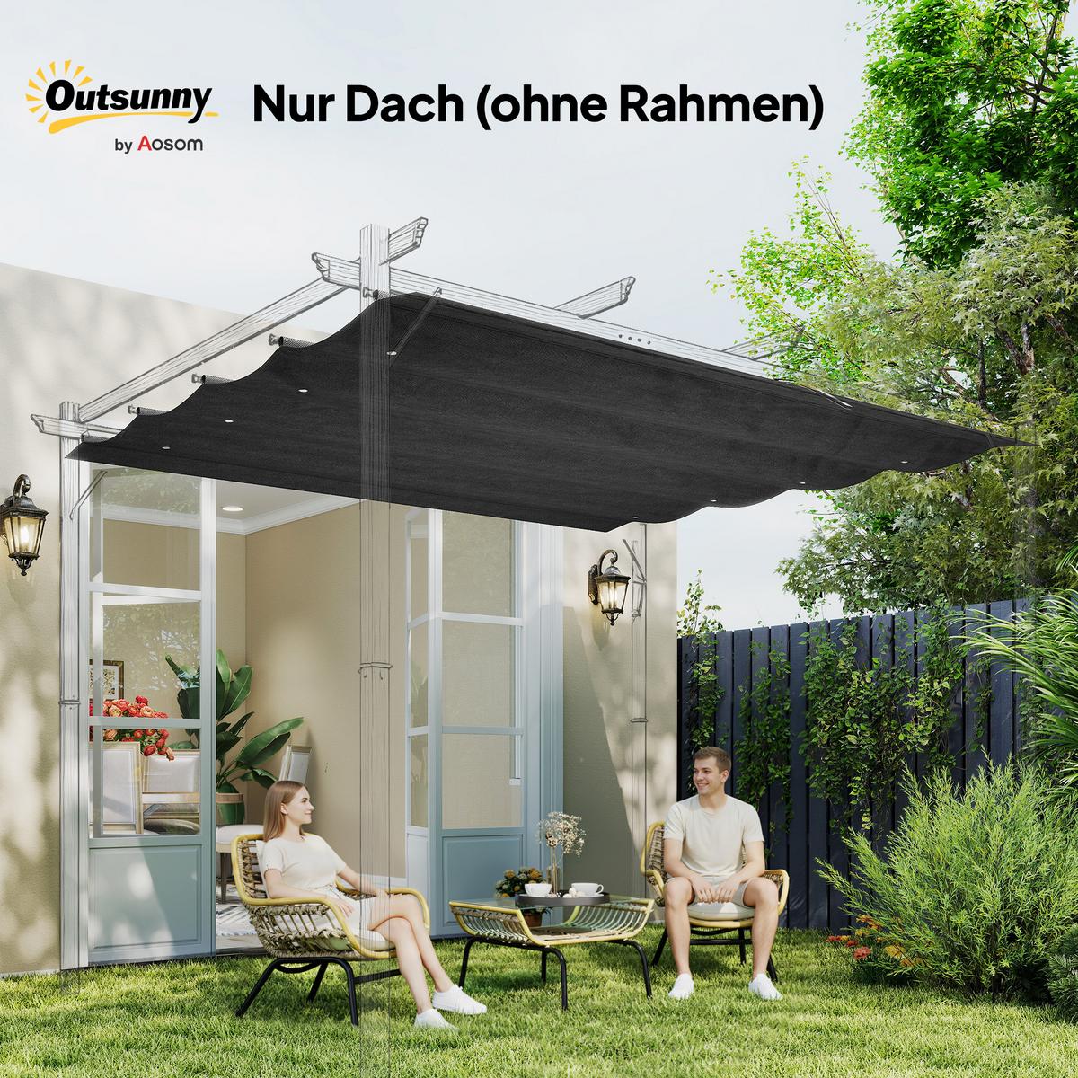 ERSATZDACH für Pergola, Dunkelgrau - Dunkelgrau, Kunststoff (245/23/286cm) - Outsunny