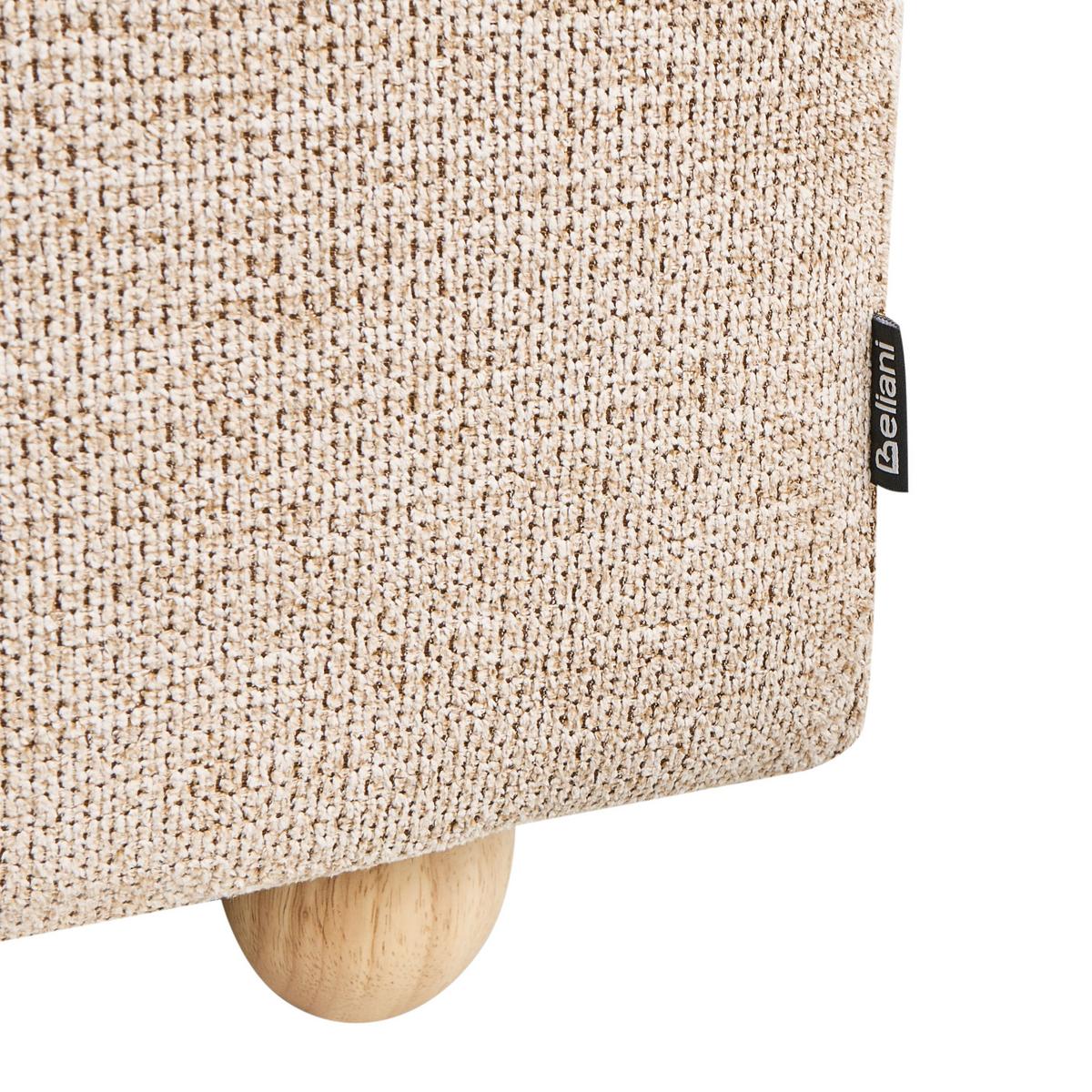 POLSTERBANK mit Stauraum Stoff Beige Salida - Beige/Braun, Holz/Textil (115/54/39cm) - Beliani