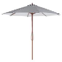 SONNENSCHIRM schwarz/weiß 260 cm Ferentillo - Schwarz/Weiß, Textil (260/260cm) - Beliani