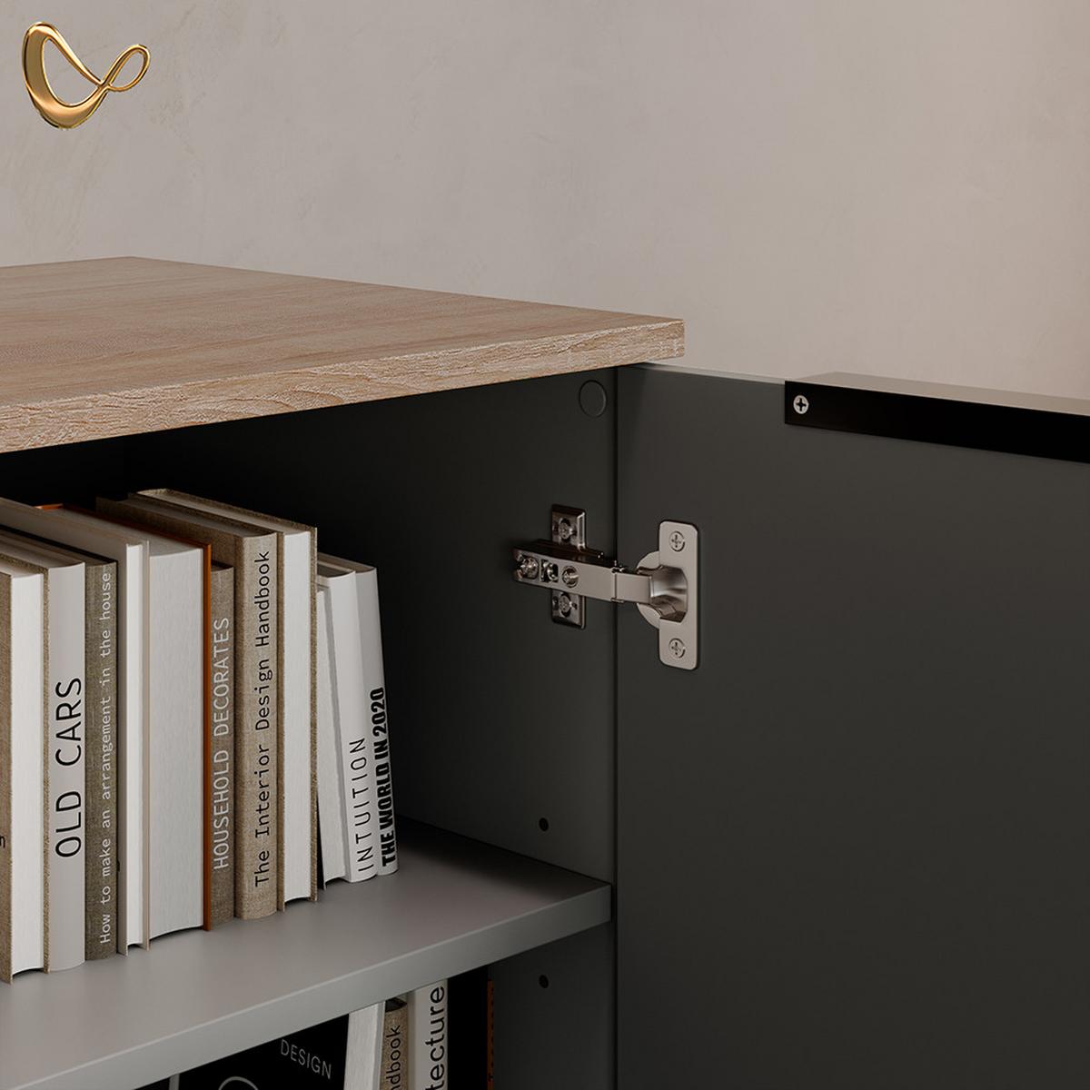 KOMMODE Piave Anthrazit mit 2 Türen - Anthrazit, Holzwerkstoff (80/50/40cm) - Livinity®