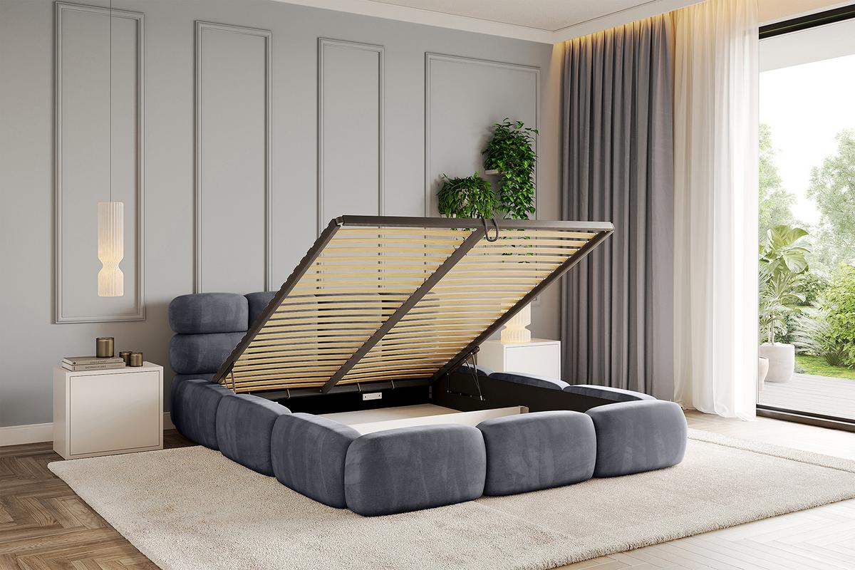 POLSTERBETT mit Bettkasten und Lattenrost, Boxbett ohne Matratze - NOMA 180x200 Dunkelgrau - Dunkelgrau, Holzwerkstoff/Textil (180/200cm) - ALTDECOR
