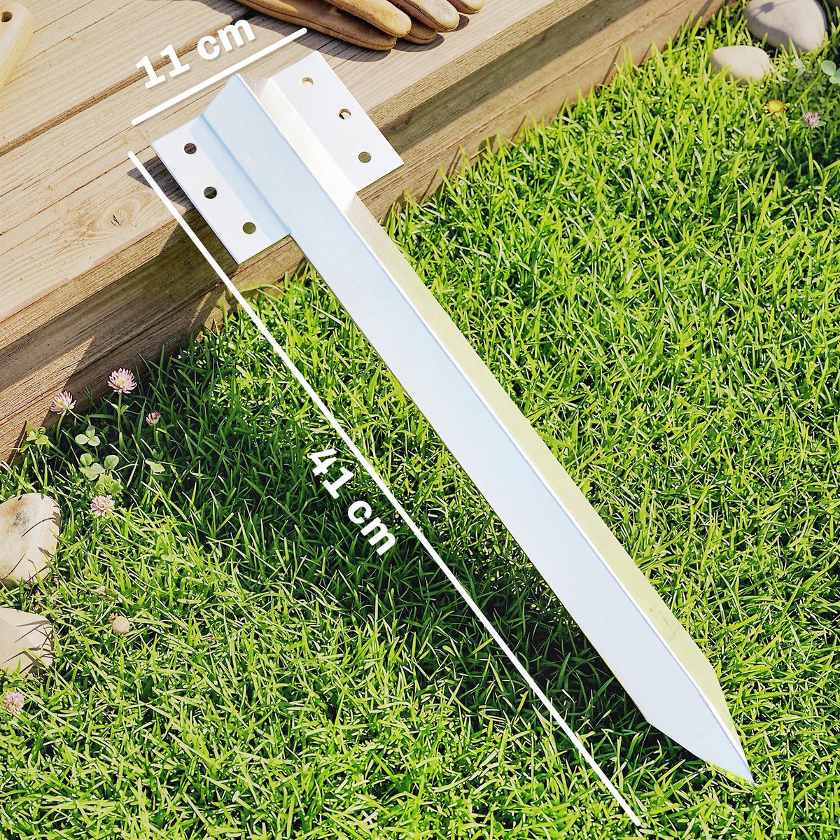 EISENBAHNSCHWELLEN-HALTERUNGEN 20er Set Verzinkter-Stahl Silber - Silberfarben, Metall (2.5/41cm) - Outsunny