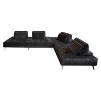 ECKSOFA WIOLO Anthrazit Velvet - Anthrazit/Silberfarben, Textil/Metall (350/240cm) - KAWOLA