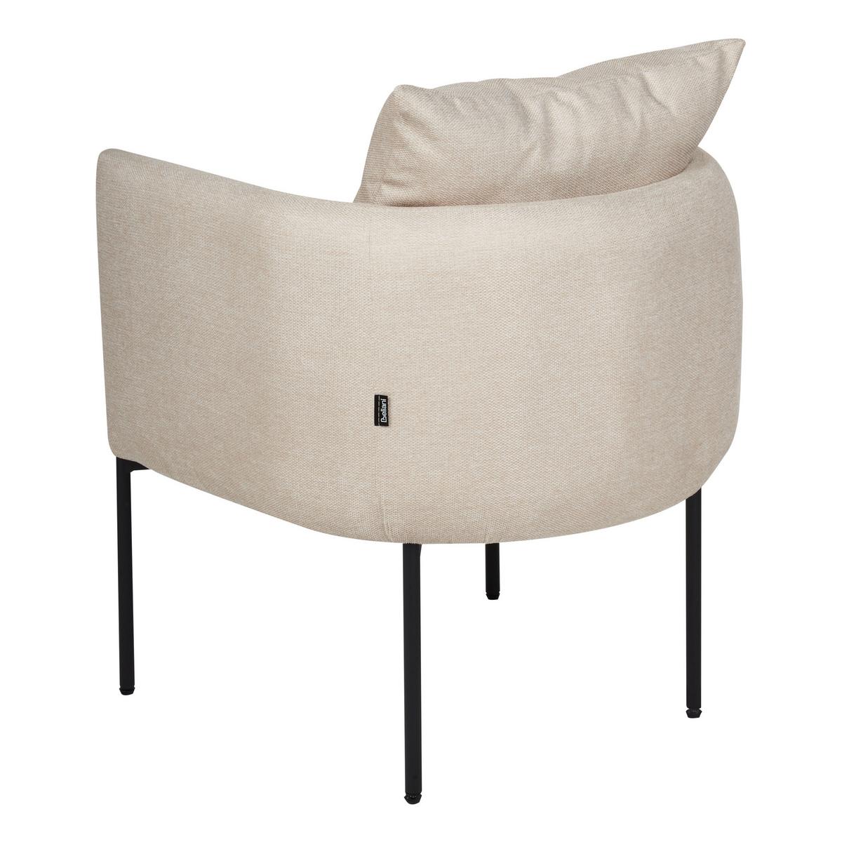 SESSEL Hellbeige Malmos - Beige/Schwarz, Textil (62/68/62cm) - Beliani