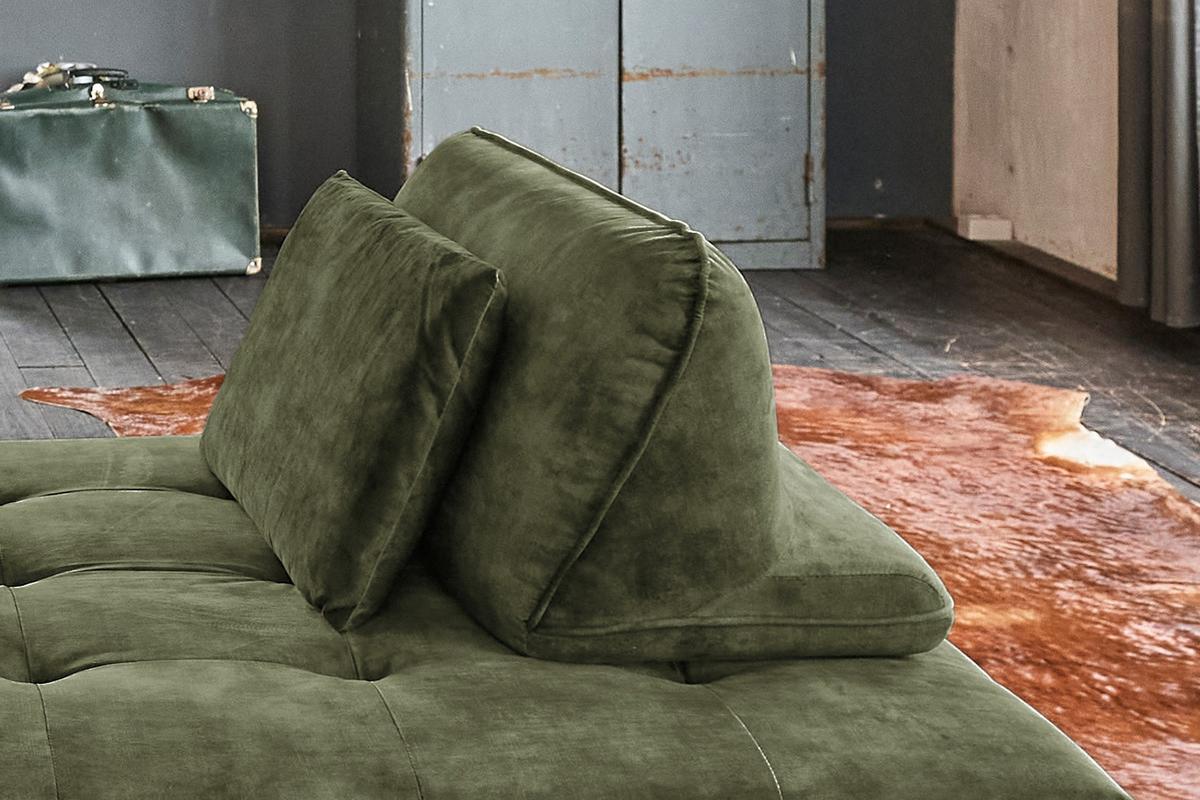 SOFA WIOLO Grün Velvet - Silberfarben/Grün, Textil/Metall (240/80/110cm) - KAWOLA