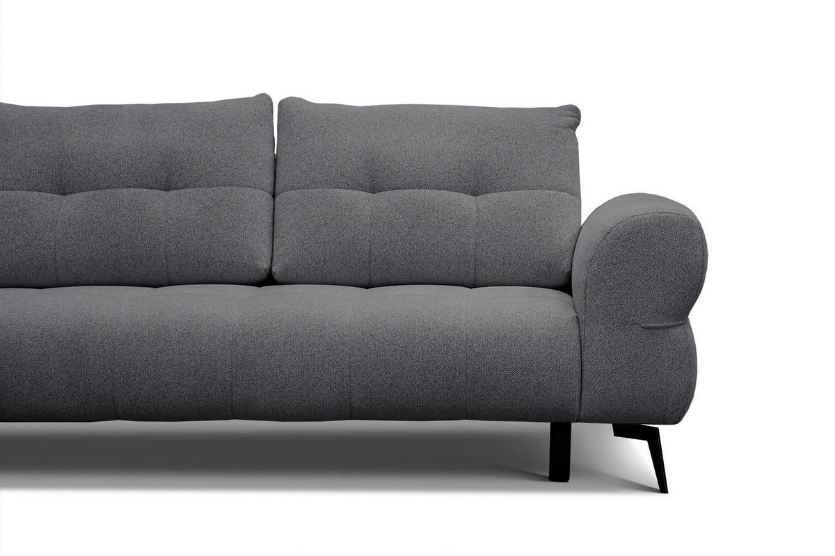 ECKSOFA SALVINI 4-Sitzer, graphitfarben - Graphitfarben/Schwarz, Holzwerkstoff/Textil (158/292cm) - Wozimo