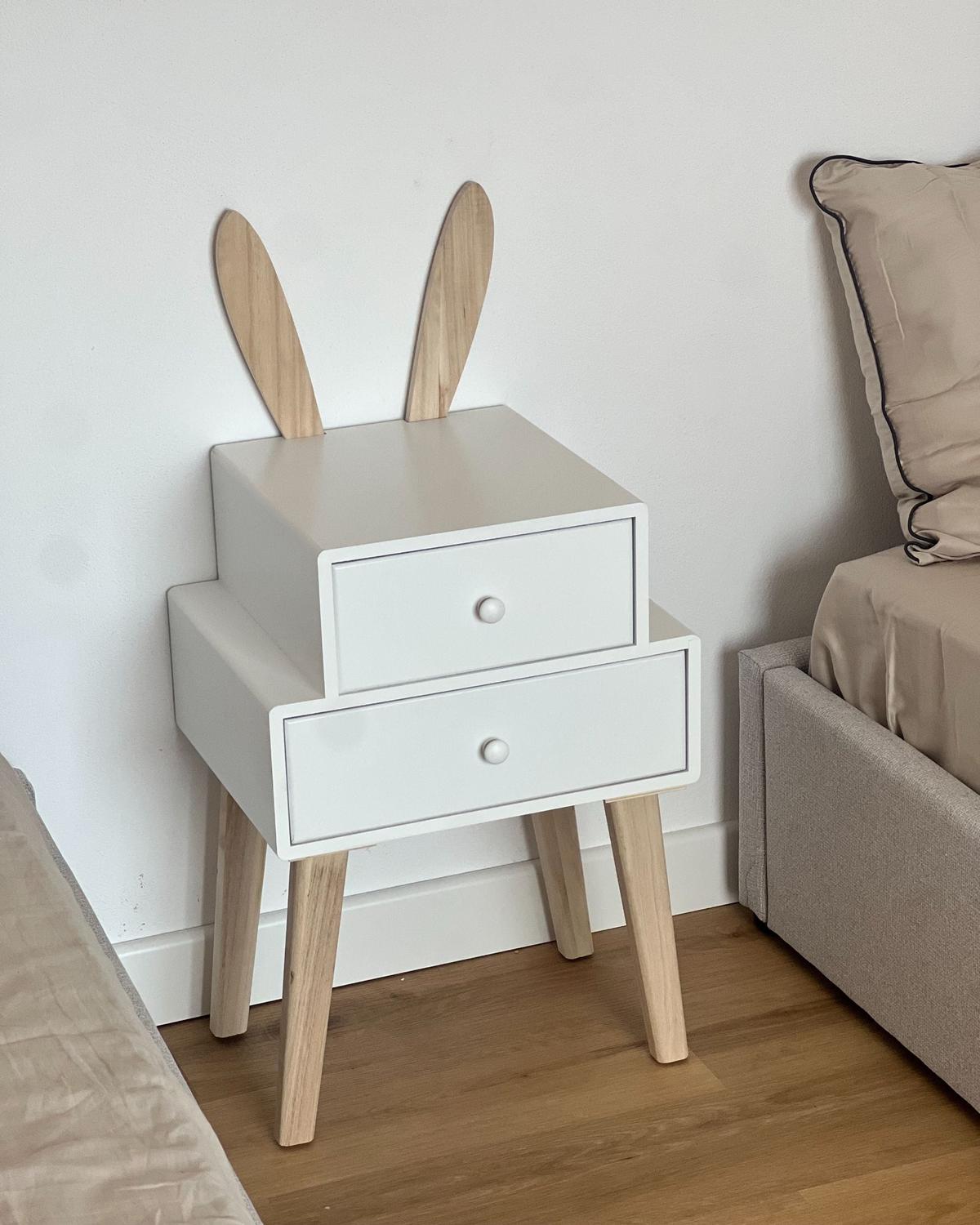 NACHTTISCH mit 2 Schubladen Weiß Banks - Weiß, Holzwerkstoff (32/37/79cm) - Beliani