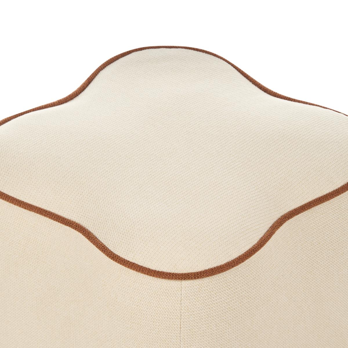 POUF Stoff Hellbeige Juno - Beige/Braun, Textil (35/38/35cm) - Beliani