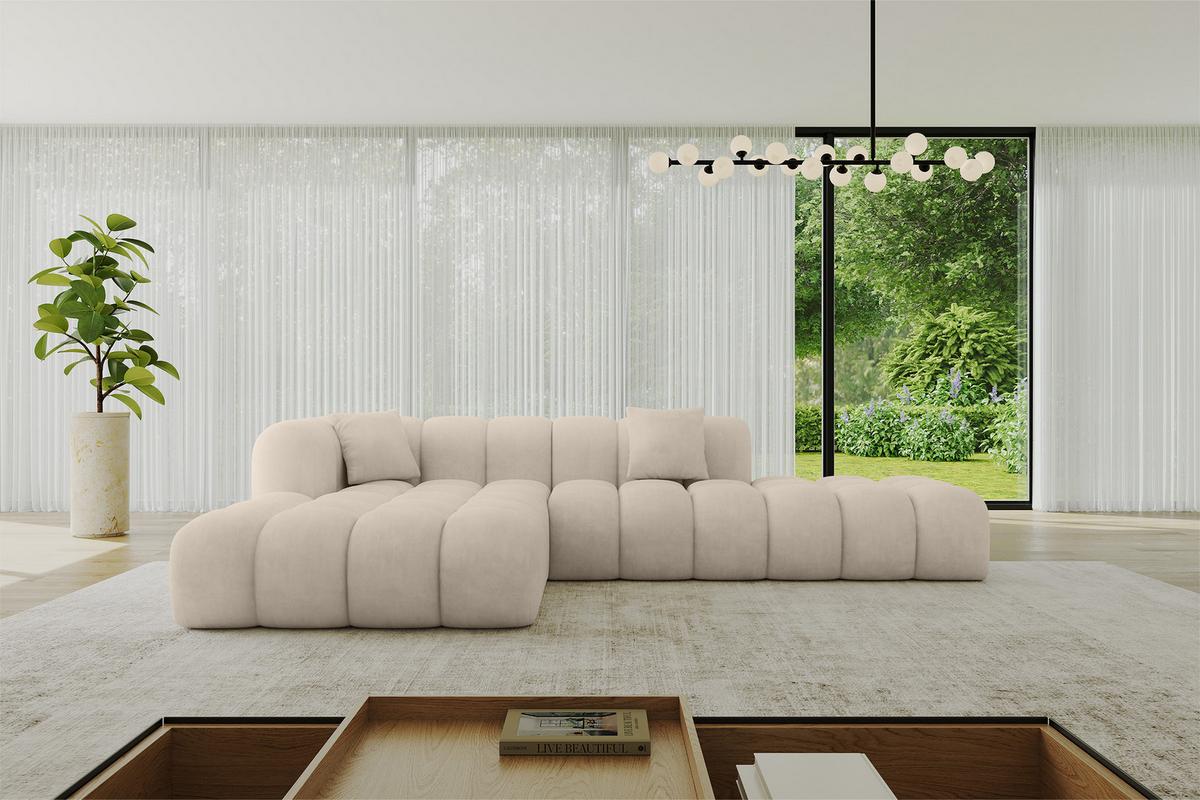 ECKSOFA Ottomane Links OLEA-L2 - 289x176x71 cm Taupe - Taupe/Schwarz, Holzwerkstoff/Kunststoff (289/176cm) - ALTDECOR