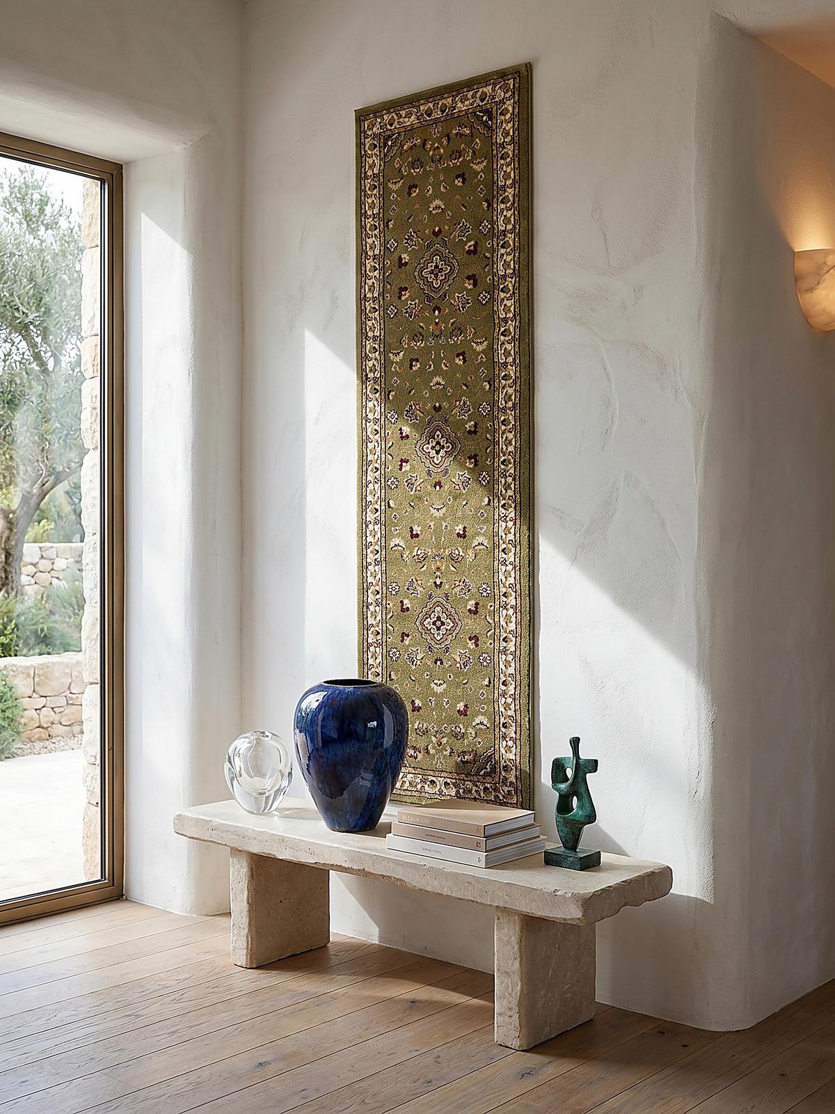 TEPPICH GLAZERT, klassisch-floral, Grün, 60 x 230 cm - Grün, Textil (230/60cm) - KADIMA DESIGN