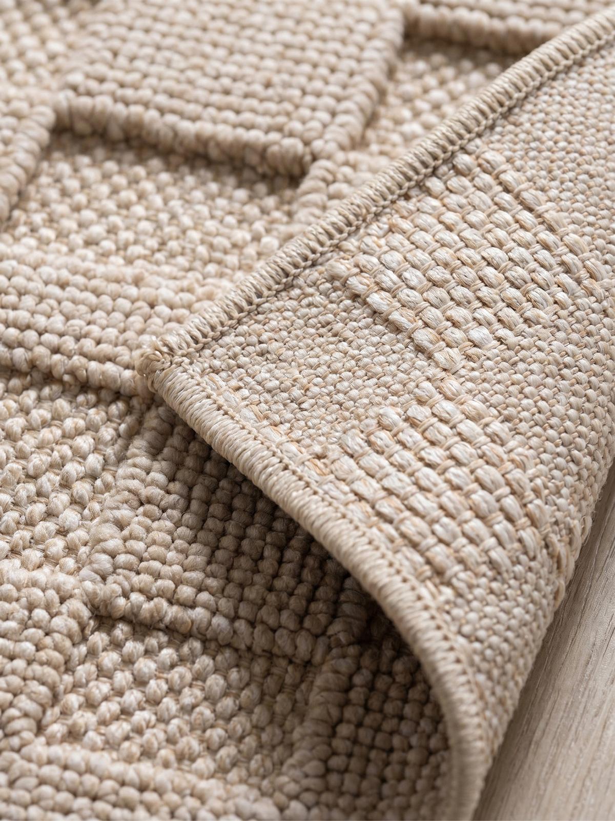 TEPPICH Flachgewebe LANGAU in Beige, mit Schachbrettmuster, 80 x 250 cm - Beige, Textil (80/250cm) - KADIMA DESIGN