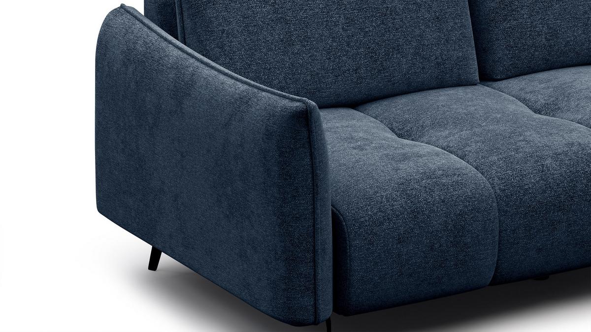 SOFA AERA 2,5-Sitzer, dunkelblau - Schwarz/Dunkelblau, Holz/Textil (187/89/96cm) - Wozimo