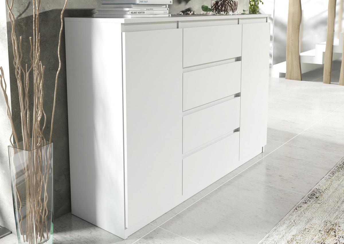 KOMMODE Weiß 139/102/39 - Weiß, Holzwerkstoff (139/102/39cm) - RAUMHIRSCH FURNITURE