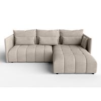 ECKSOFA L Form Cosmova Hellbraun 248/180/83 cm mit Schlaffunktion - Hellbraun/Schwarz, Kunststoff/Textil (248/180cm) - AX Living
