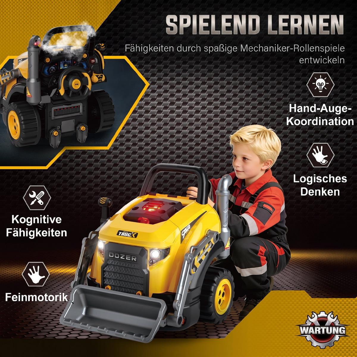 KINDER-MOTORSPIELZEUG Kunststoff Gelb - Gelb, Kunststoff (41/47/46cm) - AIYAPLAY