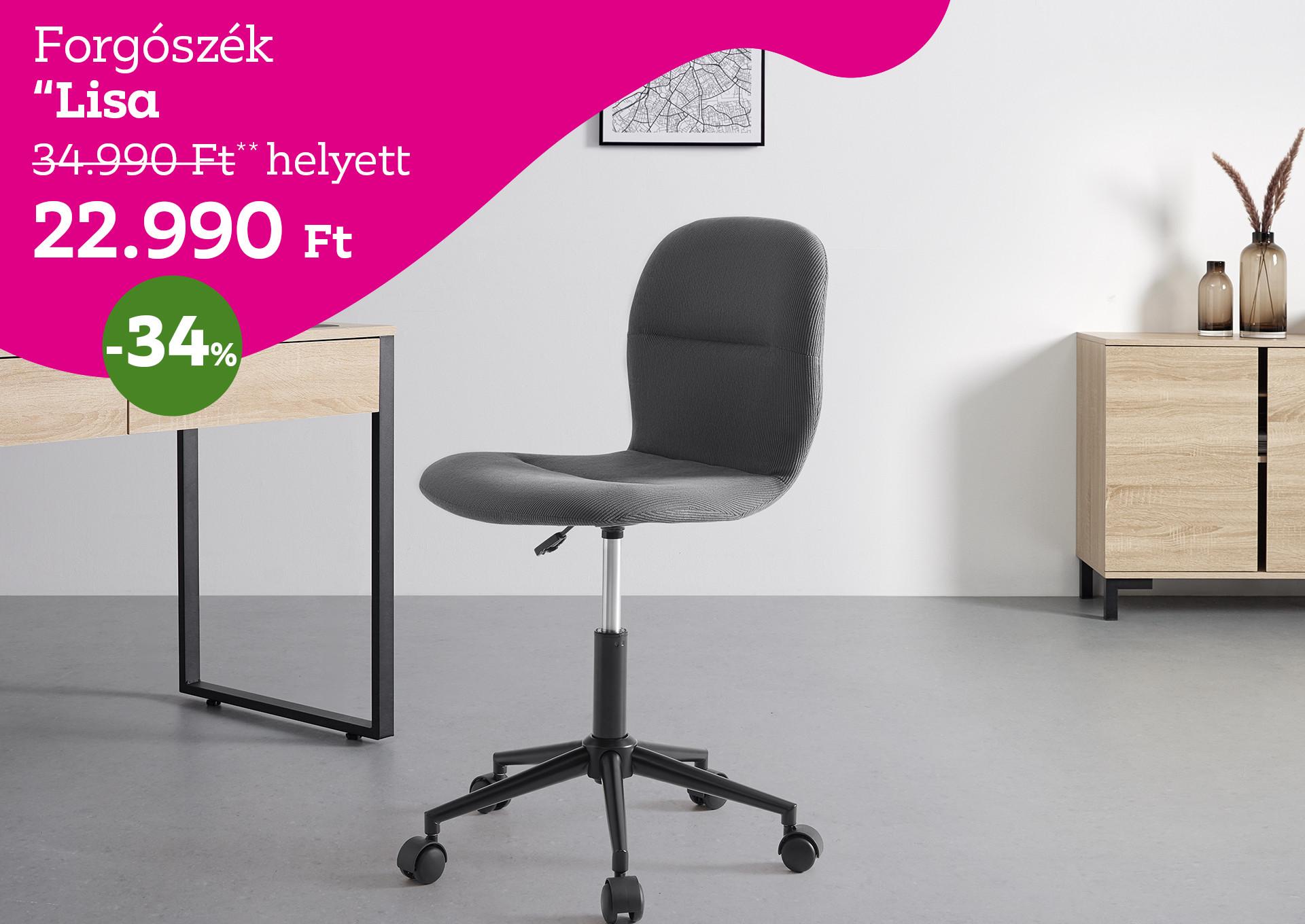 forgószék  LISA 34990 Forint helyett 22990 Forint, kedvezmény mértéke 34%