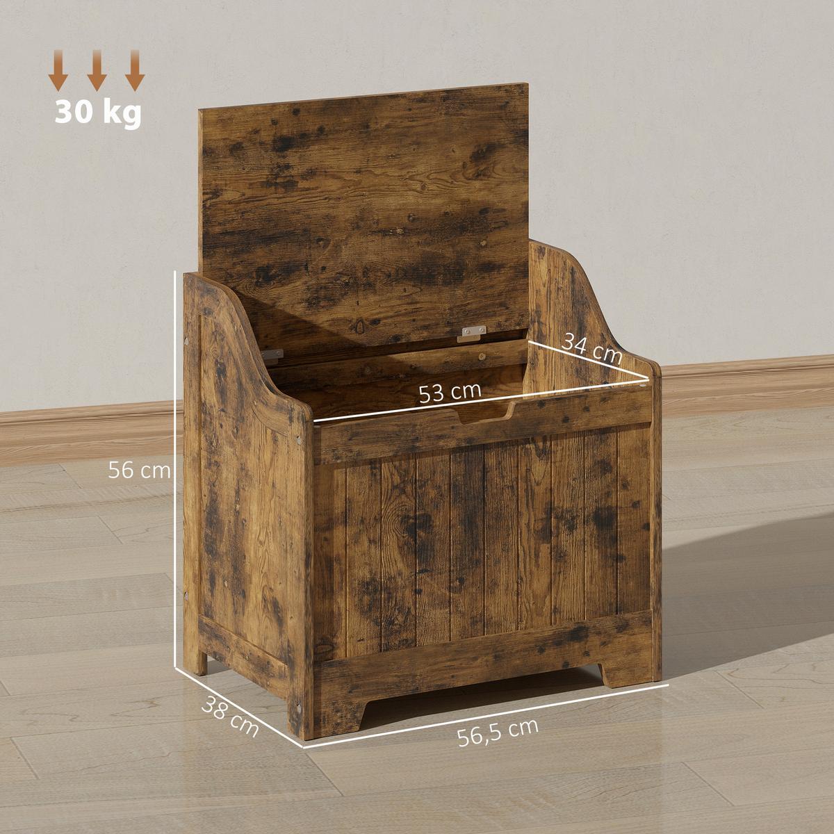AUFBEWAHRUNGSTRUHE MDF Rustikal-Braun - Braun, Holzwerkstoff (38/56/56.5cm) - HOMCOM