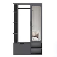 GARDEROBE mit Spiegel ELIOR - Grau, Holz (100/189.4/33cm) - Idohome