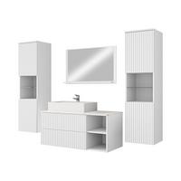BADMÖBEL-SET Kertos Rillen III - Weiß, Holzwerkstoff (100/57/45cm) - MIRJAN24