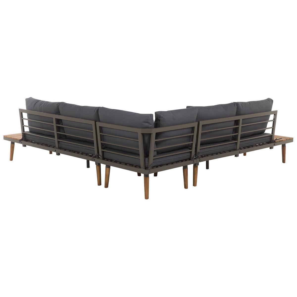 LOUNGE-SET 5-Sitzer grau Corato - Grau, Holz - Beliani