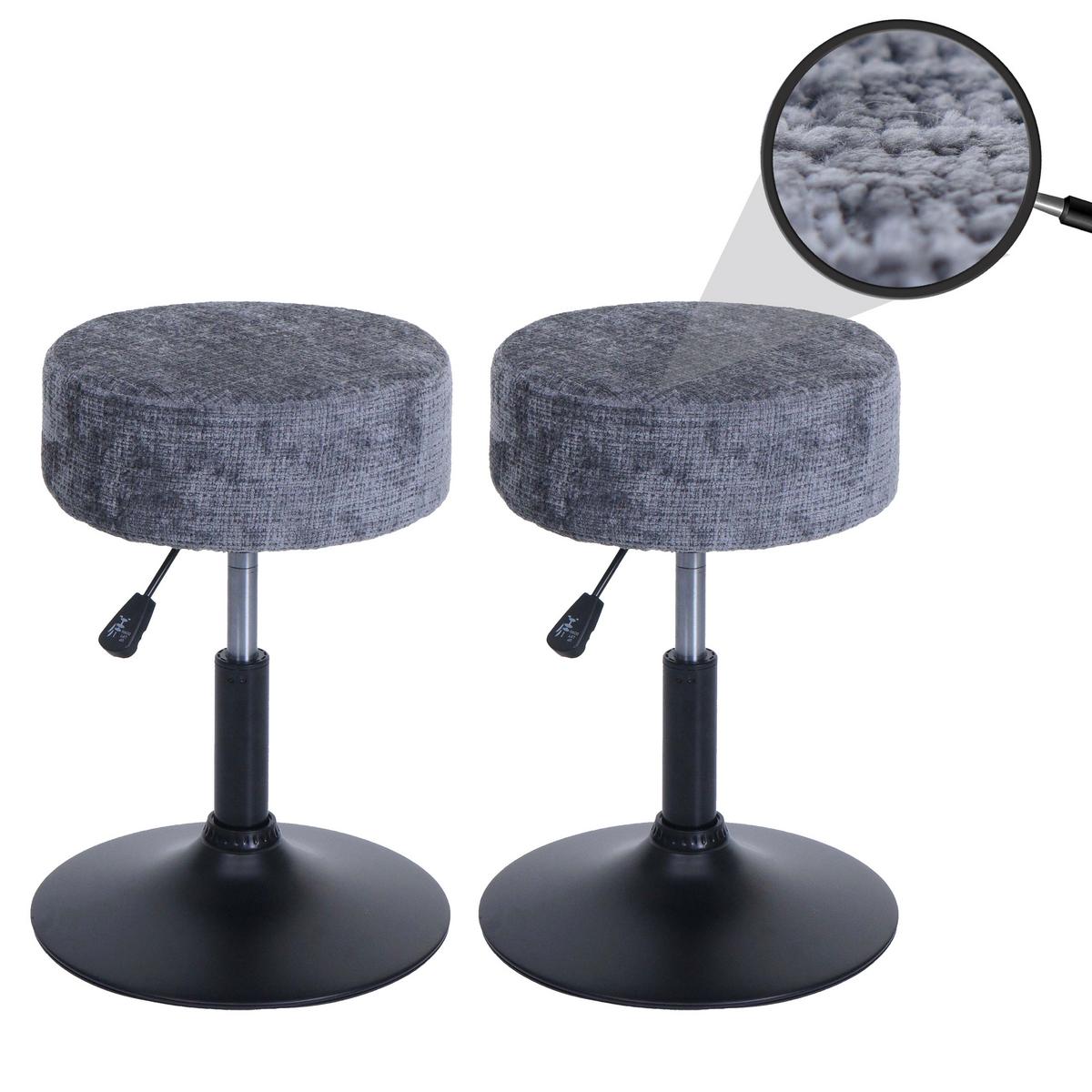 HOCKER Grau 2er-Set - Grau, Textil (37/57/37cm) - MCW
