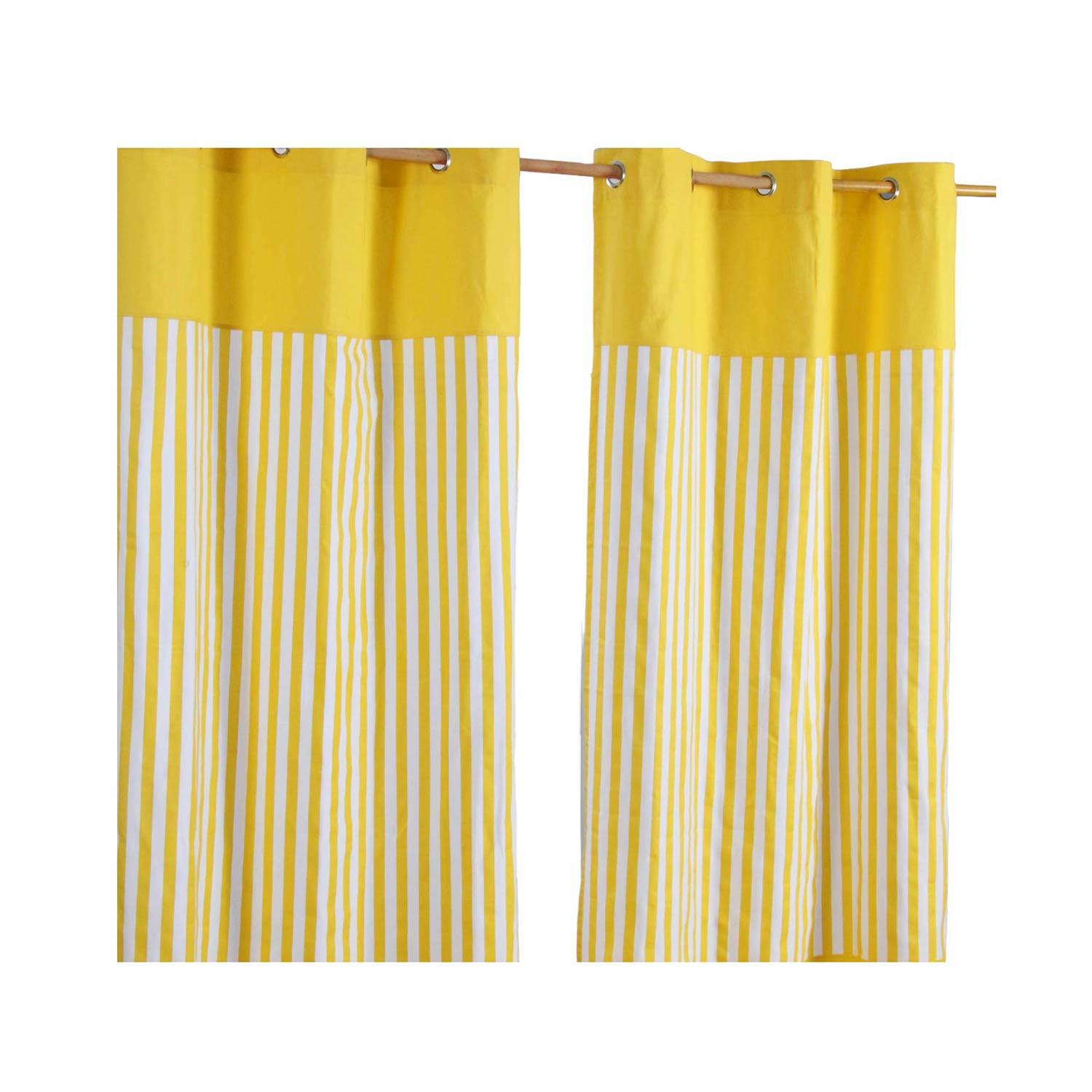 ÖSENVORHANG Streifen blickdicht 2er-Set, 137/228 cm - Gelb, Textil (137/228cm) - Homescapes