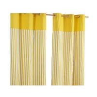 ÖSENVORHANG Streifen blickdicht 2er-Set, 137/228 cm - Gelb, Textil (137/228cm) - Homescapes