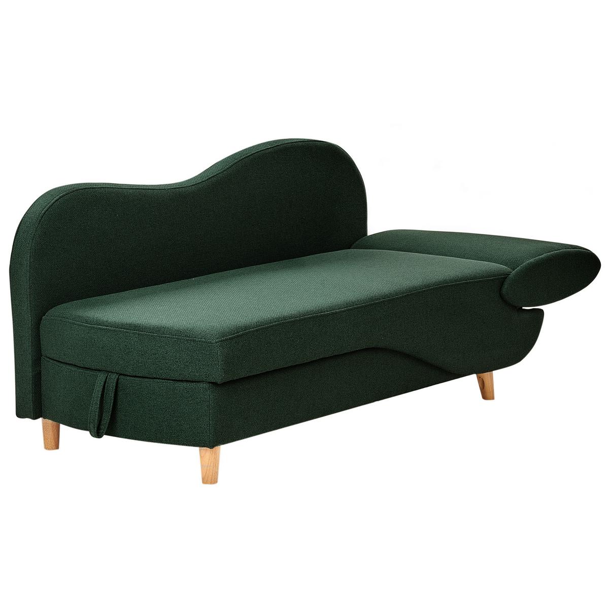 CHAISELONGUE-RECHTSSEITIGE Grün Meri - Braun/Grün, Textil (155/76/69cm) - Beliani