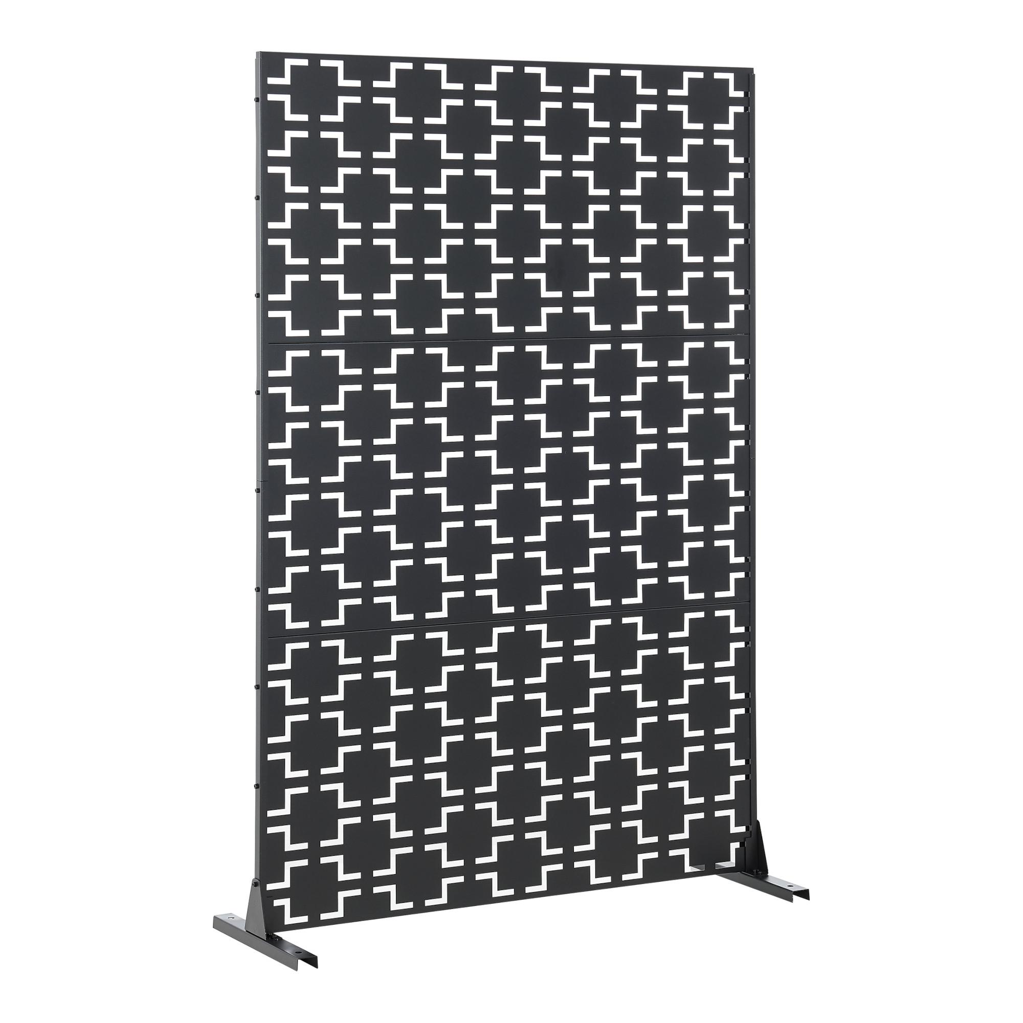 TRENNWAND Basciano - Schwarz, Metall (120/180/40cm) - casa.pro
