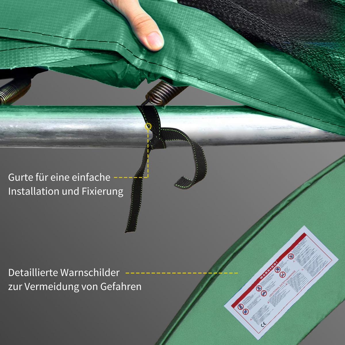 RANDABDECKUNG, PE, Grün, Ø244 cm - Grün, Kunststoff (244/244cm) - HOMCOM