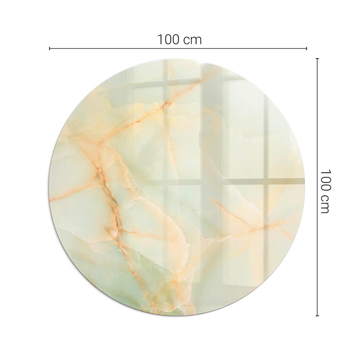 GLASPLATTE für Kamin Ø 100 cm - Türkis, Glas (100/100/0.4cm) - TULUP