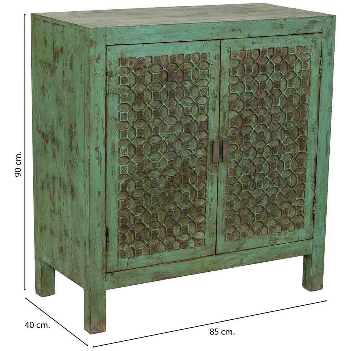 KOMMODE aus holz 85x40x90cm - Grün, Holz (85/90/40cm) - Wanderlust